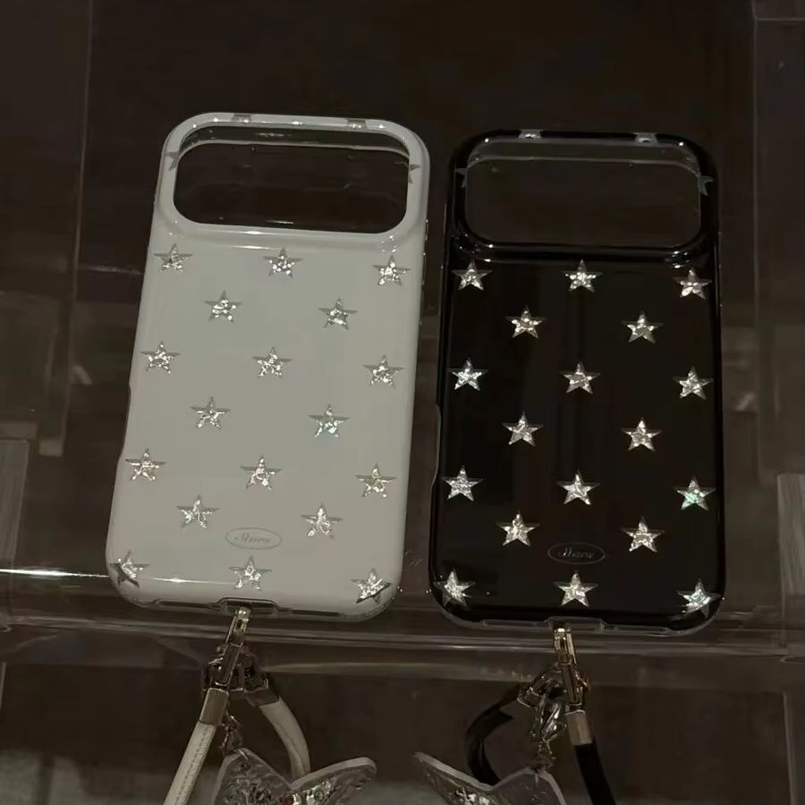 Y2K Phone Accessories - غطاء هاتف كوري بتصميم ليزر نجمي