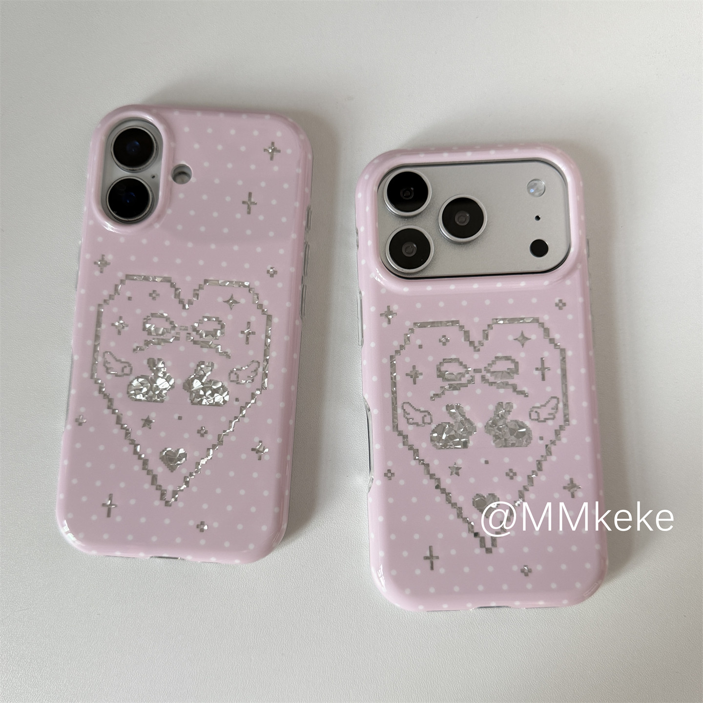Y2K Phone Accessories - غطاء هاتف كوري وردي لطيف على