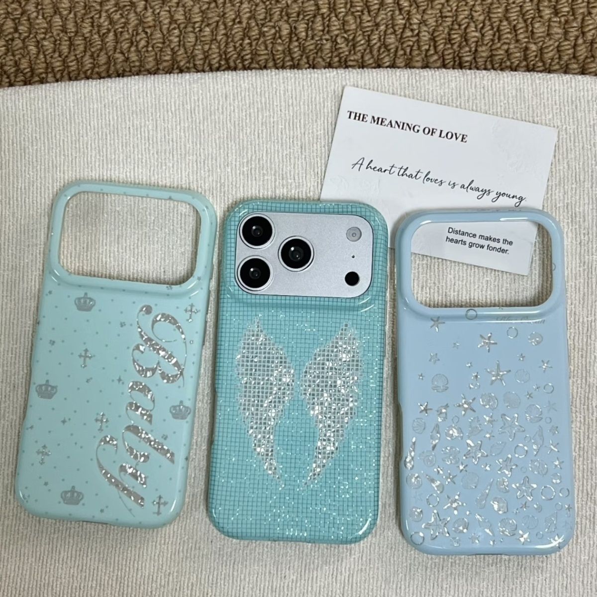 Y2K Phone Accessories - غطاء هاتف كوري بلون النعناع مع