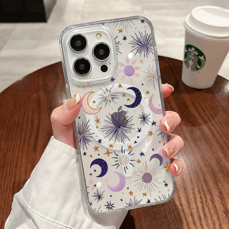 Phone Accessories List - غطاء هاتف رومانسي بتصميم الشمس والقمر