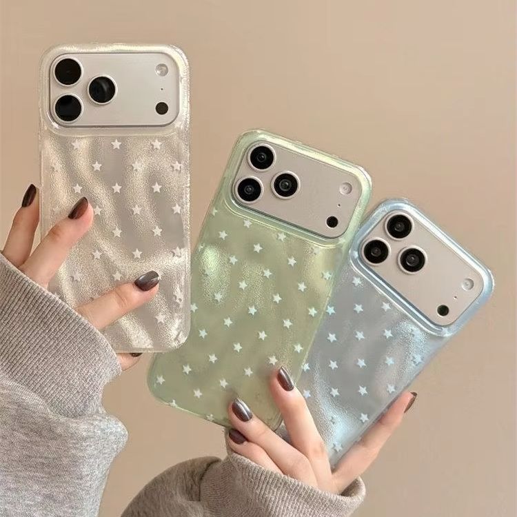 Y2K Phone Accessories - غطاء هاتف كوري بخلفية خضراء ونجمة