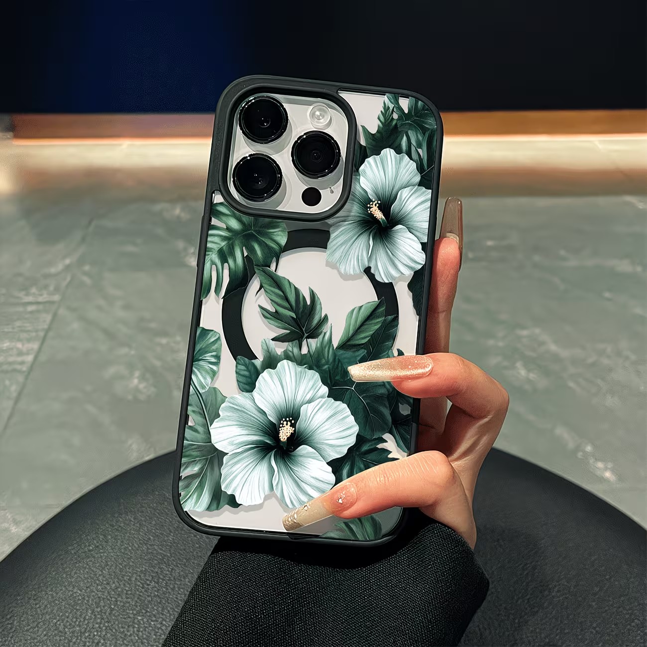 غطاء هاتف شفاف بتصميم زهور خضر - مراجعة Phone Accessories List وسعره
