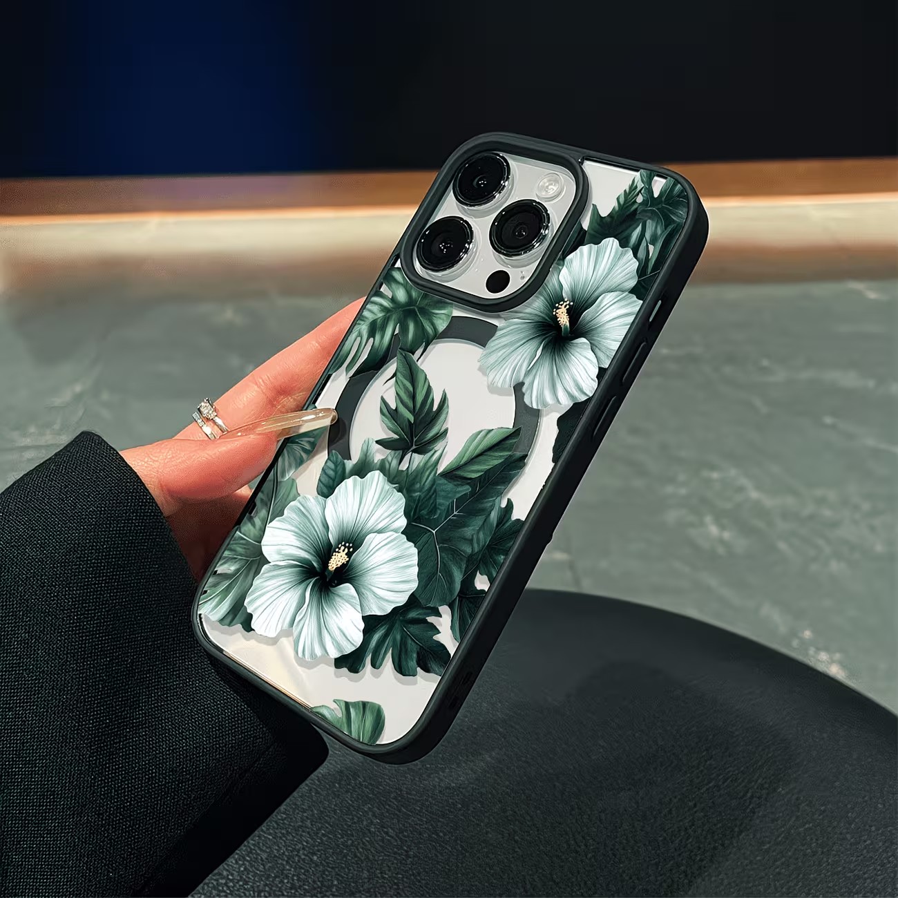 غطاء هاتف شفاف بتصميم زهور خضر - مراجعة Phone Accessories List وسعره