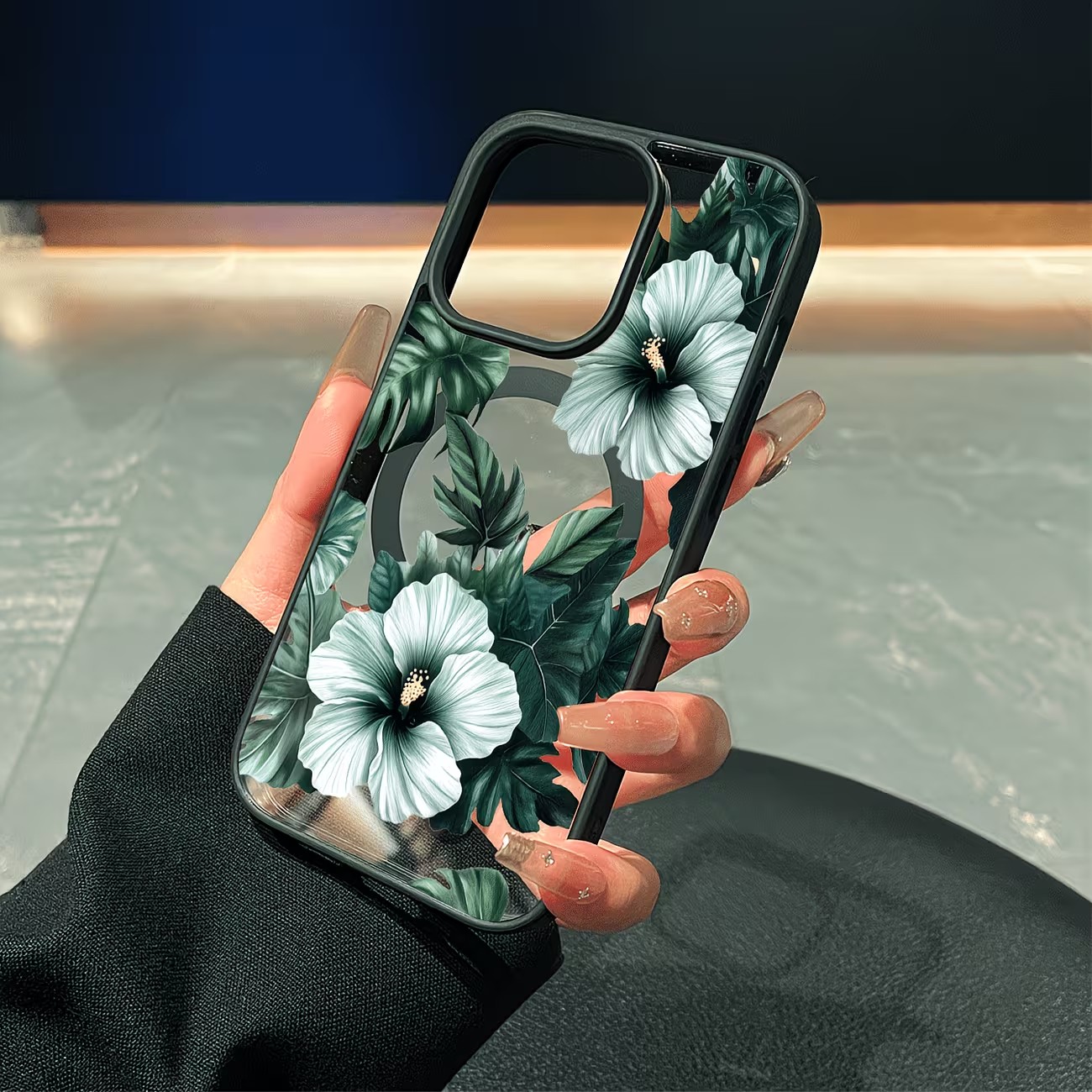 غطاء هاتف شفاف بتصميم زهور خضر - مراجعة Phone Accessories List وسعره